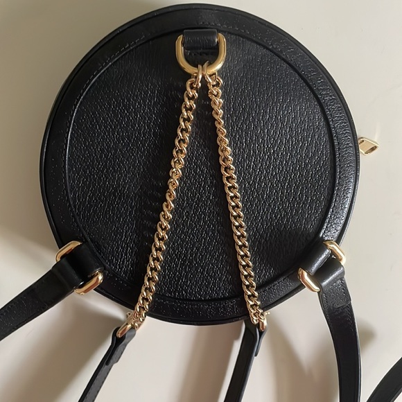 Ophidia Mini GG Round Leather Black Backpack Bag